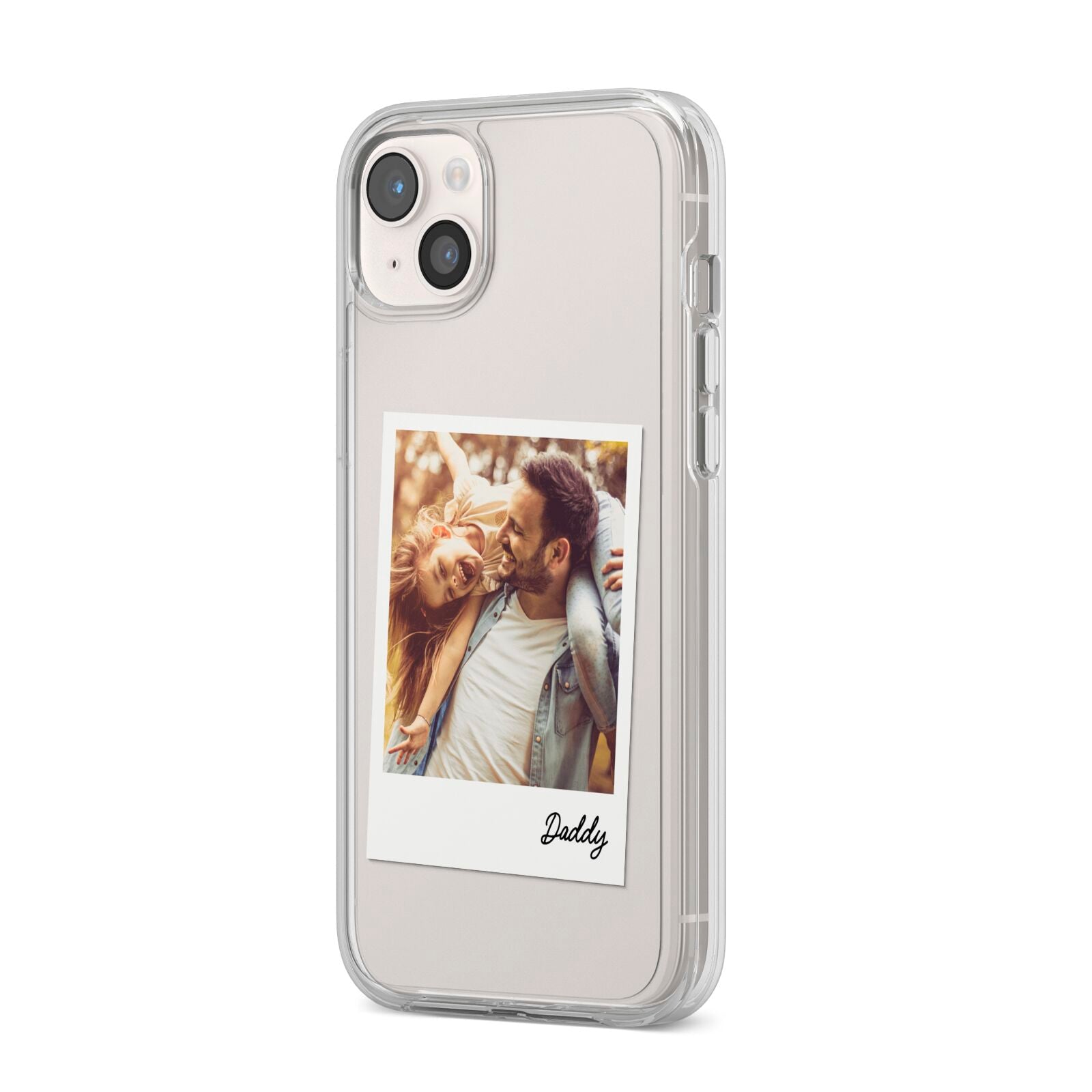 Fathers Day Photo iPhone 14 Plus Clear Tough Case Starlight Angled Image