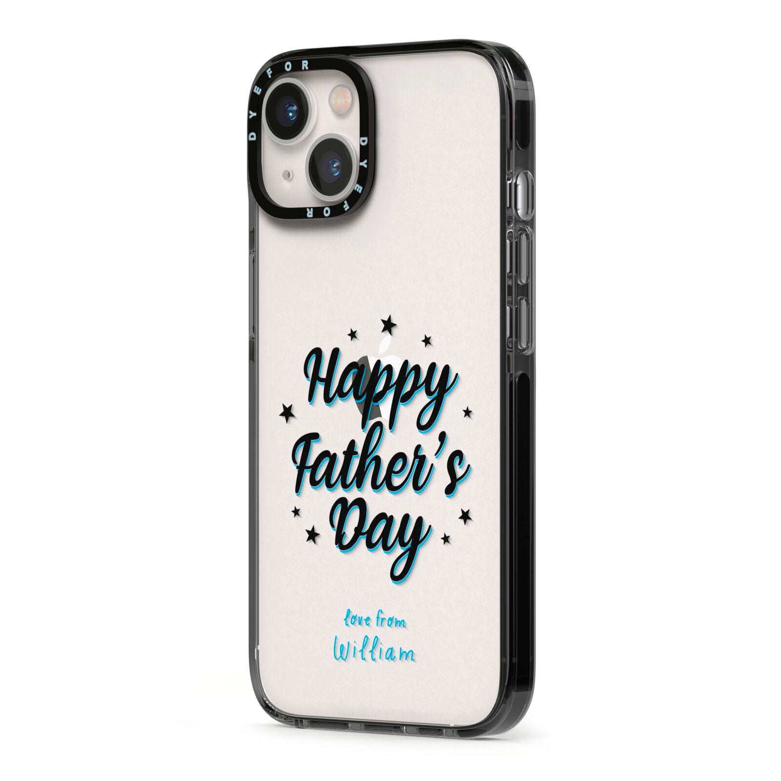 Fathers Day iPhone 13 Black Impact Case Side Angle on Silver phone