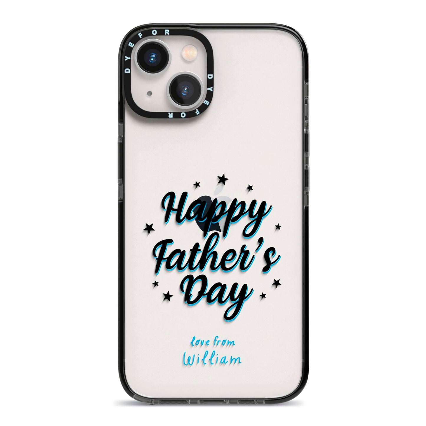 Fathers Day iPhone 13 Black Impact Case on Silver phone