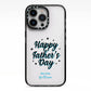 Fathers Day iPhone 13 Pro Black Impact Case on Silver phone