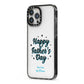 Fathers Day iPhone 13 Pro Max Black Impact Case Side Angle on Silver phone