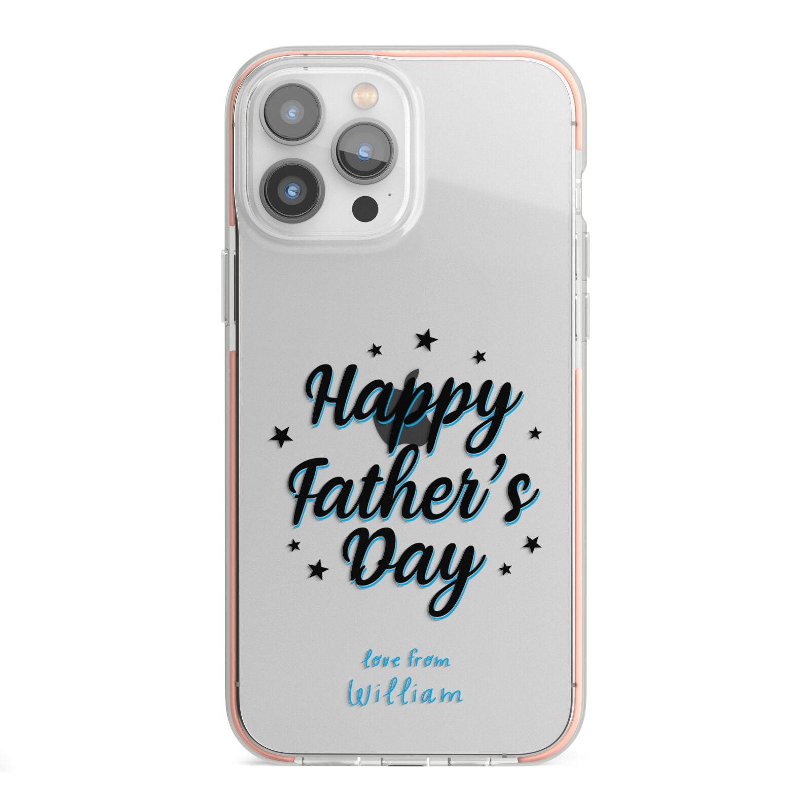 Fathers Day iPhone 13 Pro Max TPU Impact Case with Pink Edges