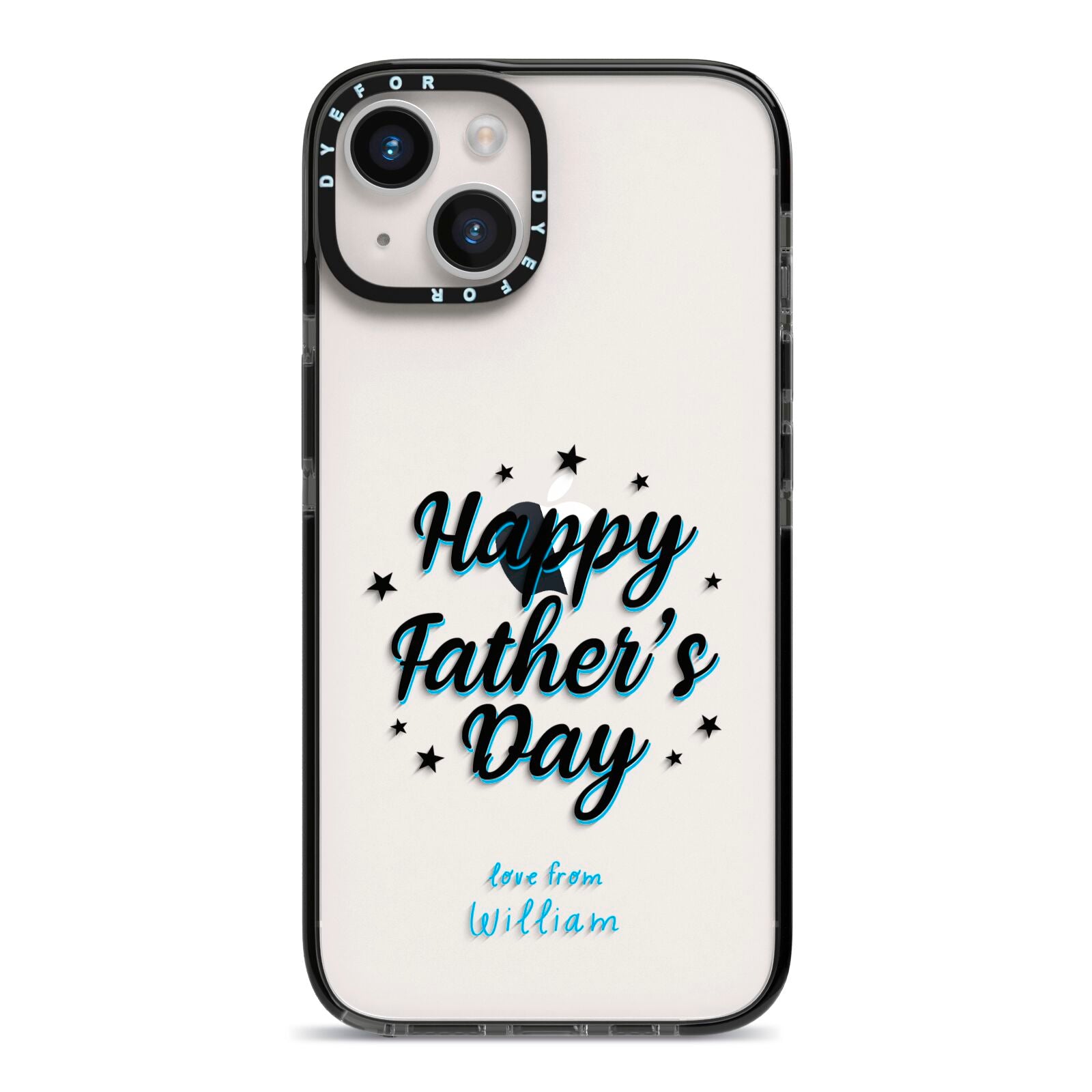 Fathers Day iPhone 14 Black Impact Case on Silver phone