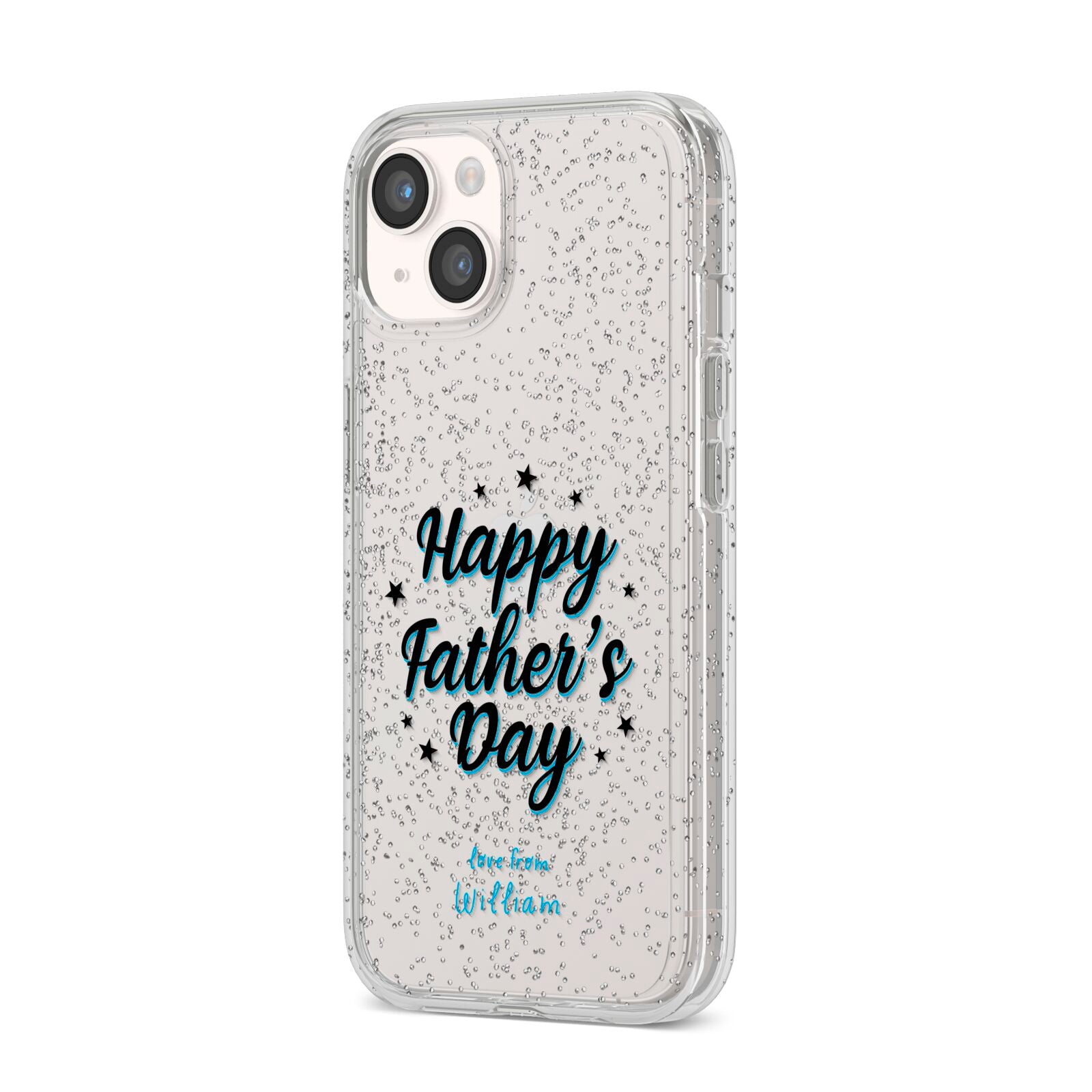 Fathers Day iPhone 14 Glitter Tough Case Starlight Angled Image