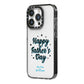 Fathers Day iPhone 14 Pro Black Impact Case Side Angle on Silver phone