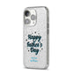 Fathers Day iPhone 14 Pro Glitter Tough Case Silver Angled Image