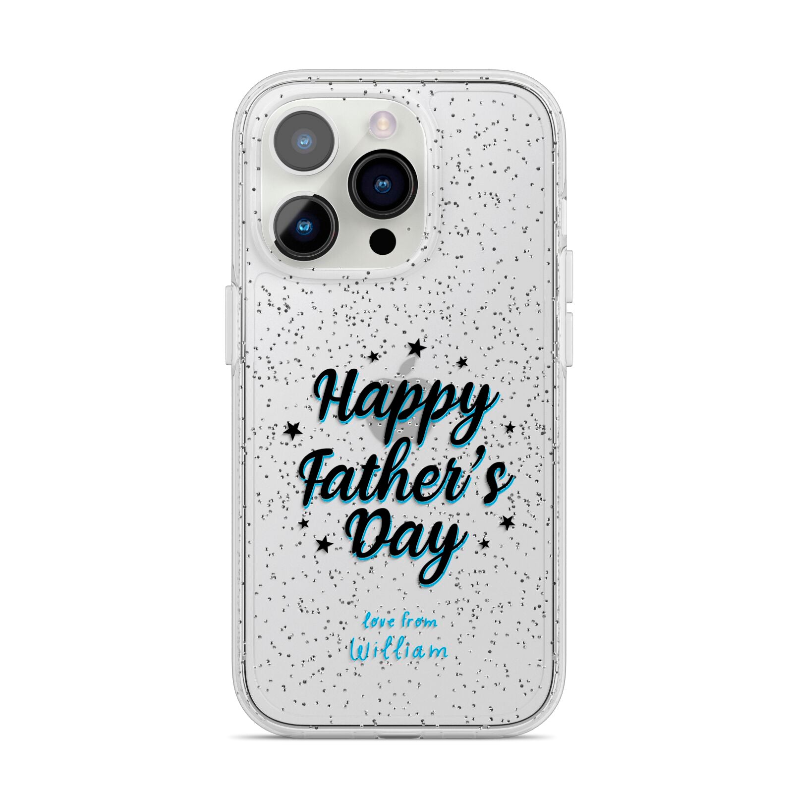 Fathers Day iPhone 14 Pro Glitter Tough Case Silver