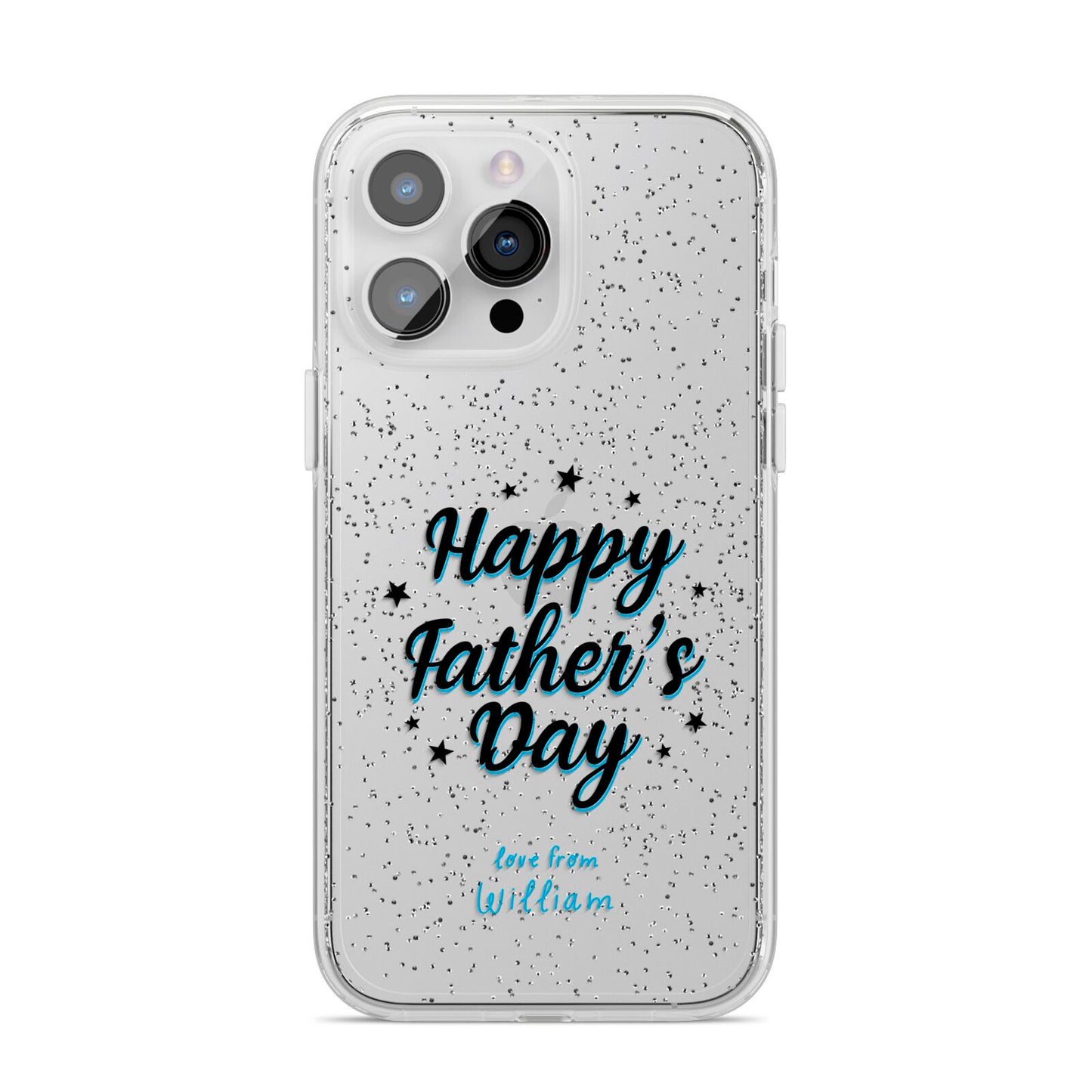 Fathers Day iPhone 14 Pro Max Glitter Tough Case Silver