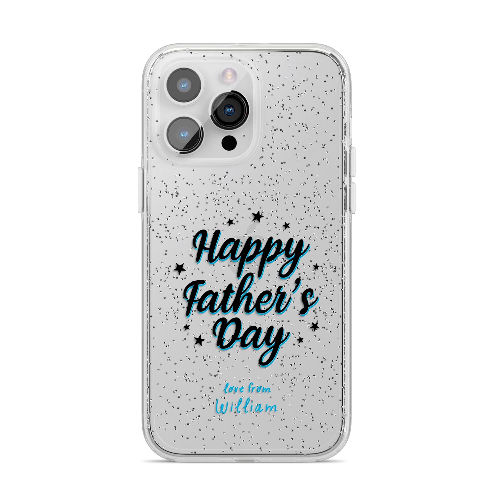 Fathers Day iPhone 14 Pro Max Glitter Tough Case Silver