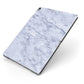 Faux Carrara Marble Print Apple iPad Case on Grey iPad Side View