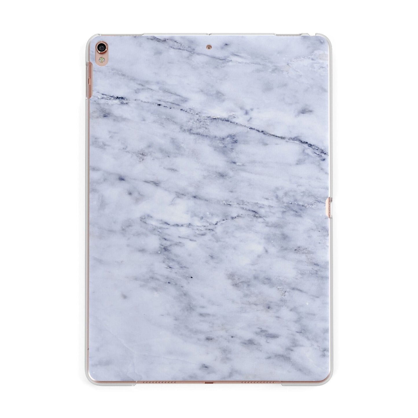 Faux Carrara Marble Print Apple iPad Rose Gold Case