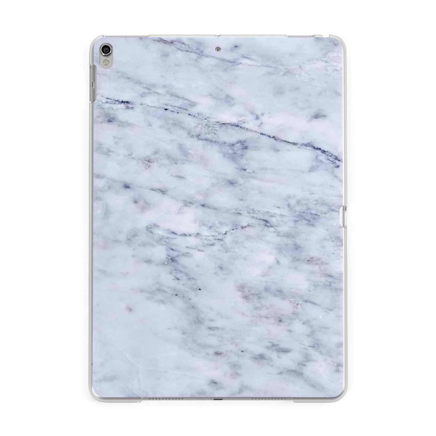 Faux Carrara Marble Print Apple iPad Silver Case