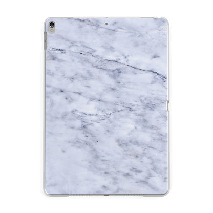 Faux Carrara Marble Print Apple iPad Silver Case