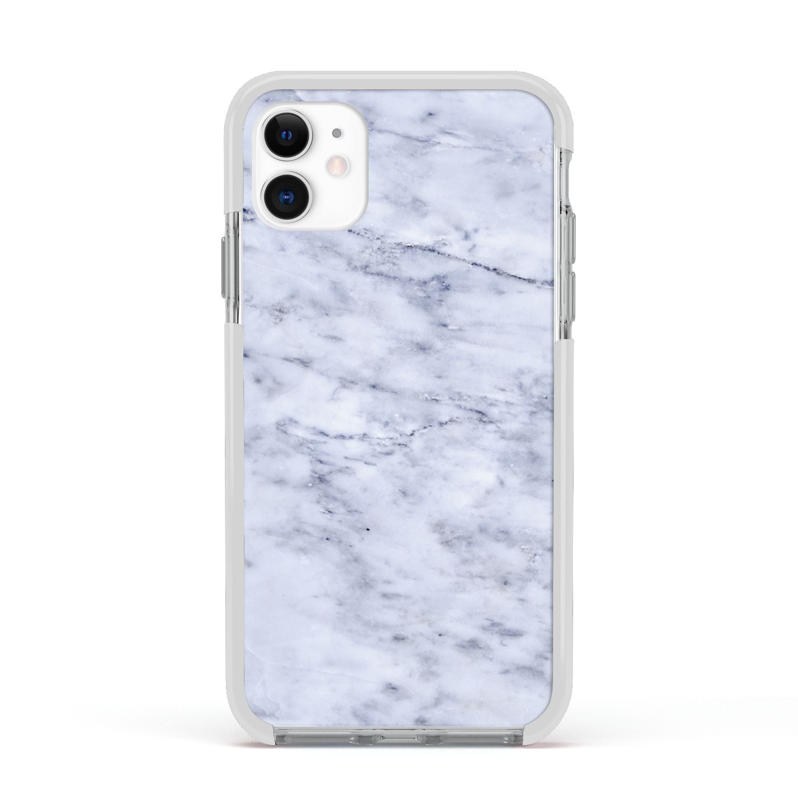 Faux Carrara Marble Print Apple iPhone 11 in White with White Impact Case