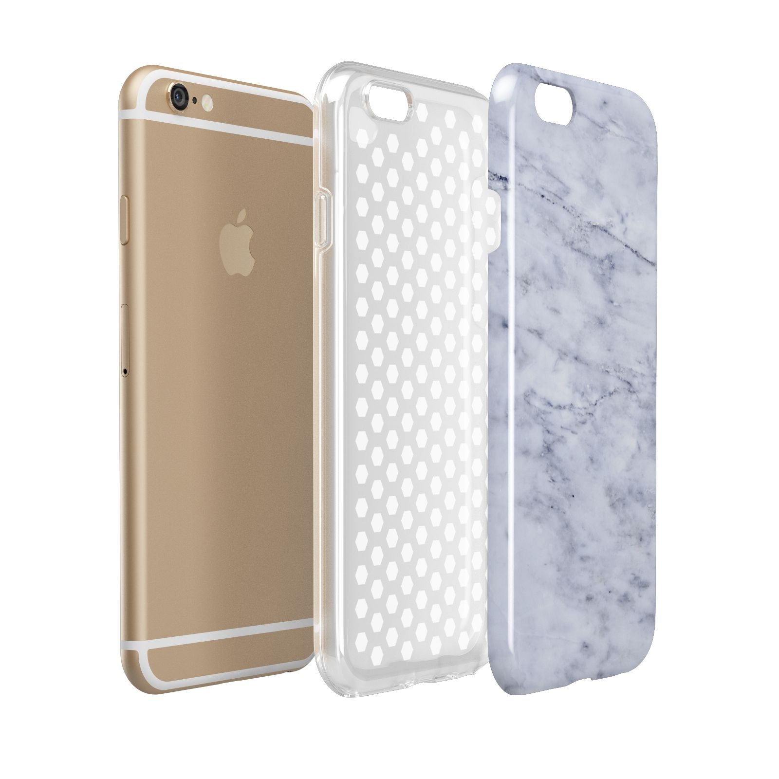 Faux Carrara Marble Print Apple iPhone 6 3D Tough Case Expanded view