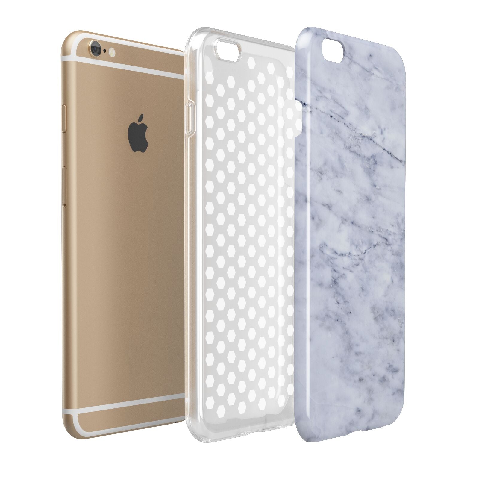 Faux Carrara Marble Print Apple iPhone 6 Plus 3D Tough Case Expand Detail Image