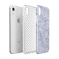 Faux Carrara Marble Print Apple iPhone XR White 3D Tough Case Expanded view