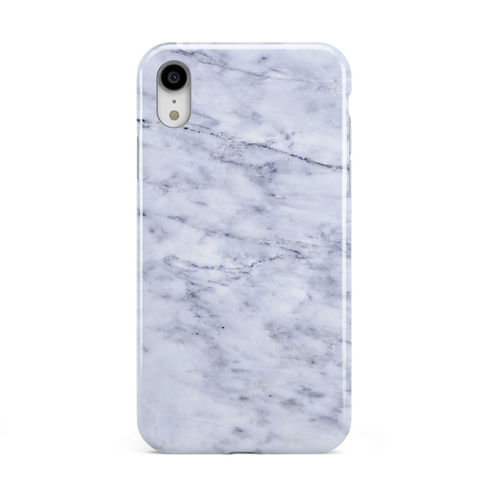 Faux Carrara Marble Print Apple iPhone XR White 3D Tough Case