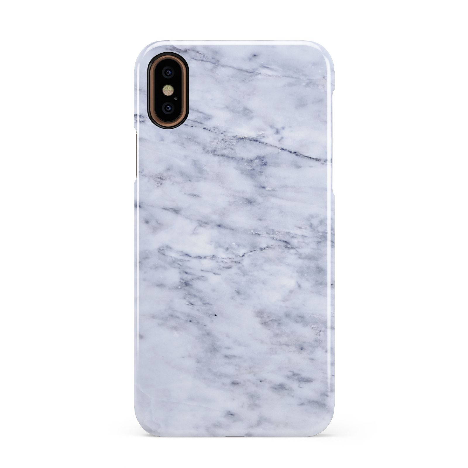 Faux Carrara Marble Print Apple iPhone XS 3D Snap Case