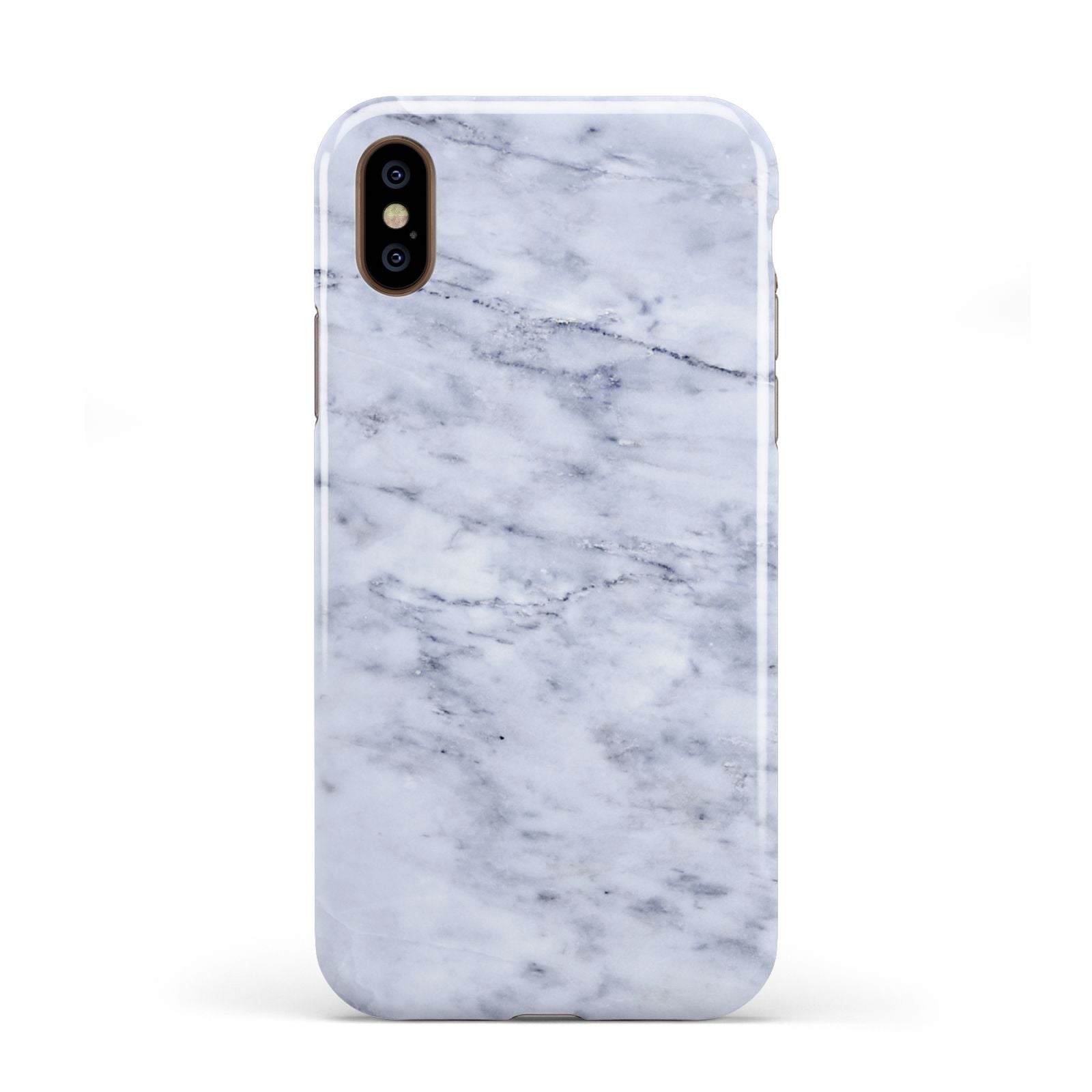 Faux Carrara Marble Print Apple iPhone XS 3D Tough