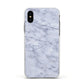 Faux Carrara Marble Print Apple iPhone Xs Impact Case White Edge on Black Phone