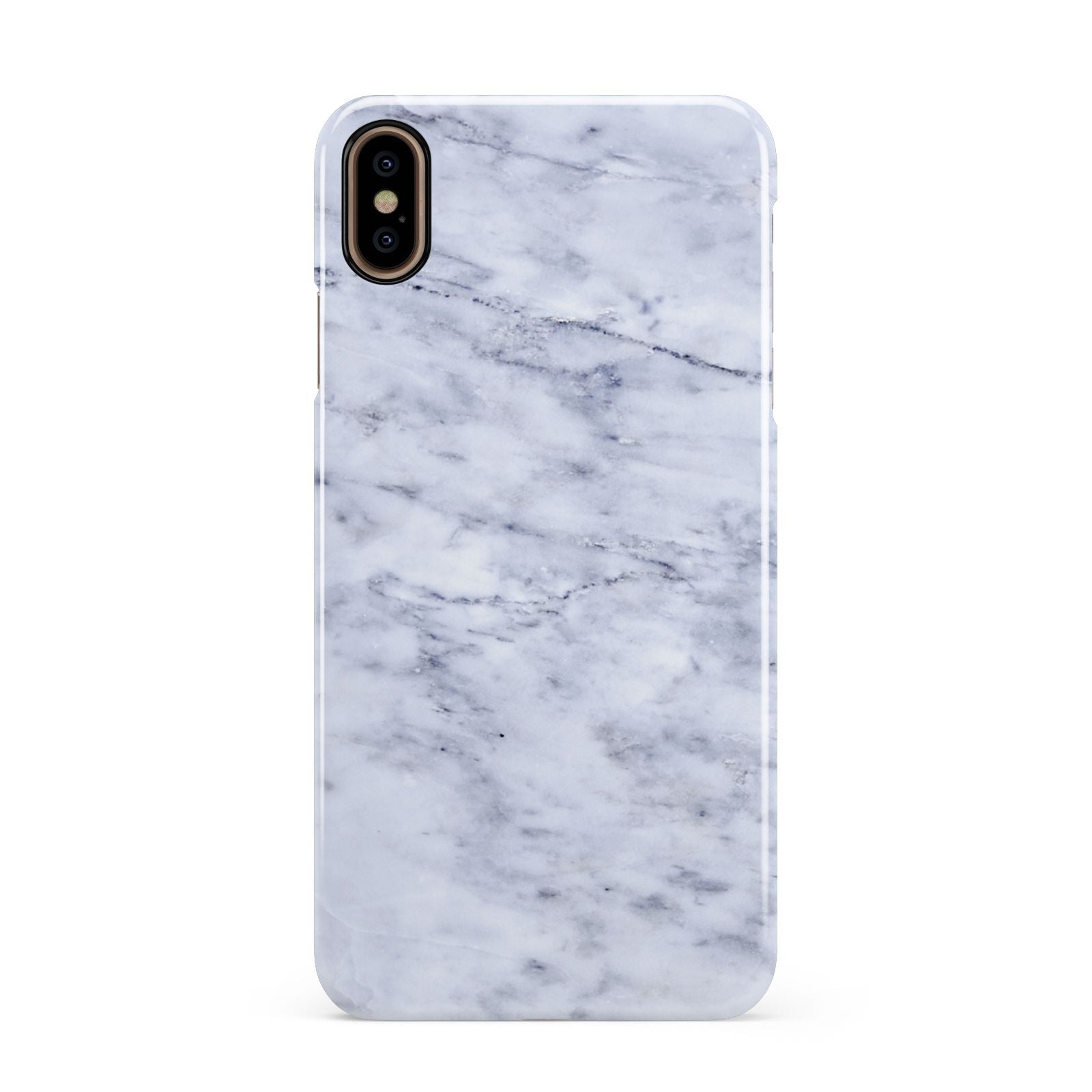 Faux Carrara Marble Print Apple iPhone Xs Max 3D Snap Case