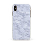 Faux Carrara Marble Print Apple iPhone Xs Max Impact Case White Edge on Gold Phone