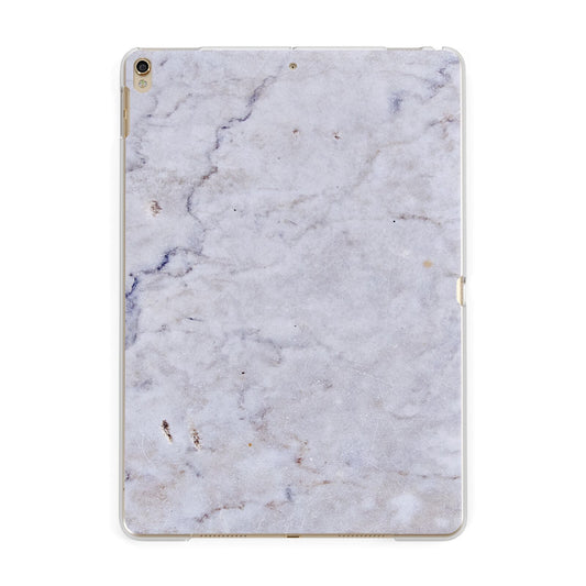 Faux Carrara Marble Print Grey Apple iPad Gold Case