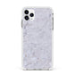 Faux Carrara Marble Print Grey Apple iPhone 11 Pro Max in Silver with White Impact Case