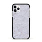 Faux Carrara Marble Print Grey Apple iPhone 11 Pro in Silver with Black Impact Case