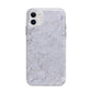 Faux Carrara Marble Print Grey Apple iPhone 11 in White with Bumper Case