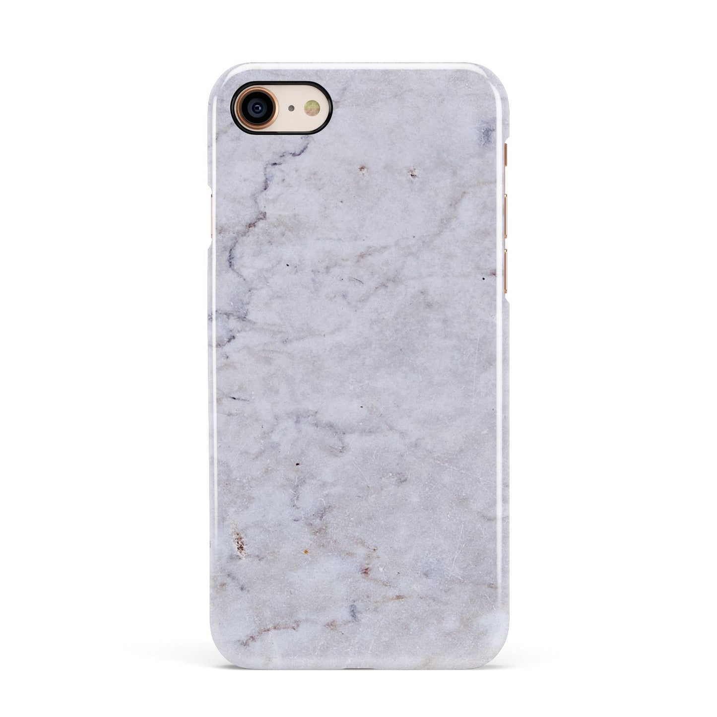 Faux Carrara Marble Print Grey Apple iPhone 7 8 3D Snap Case