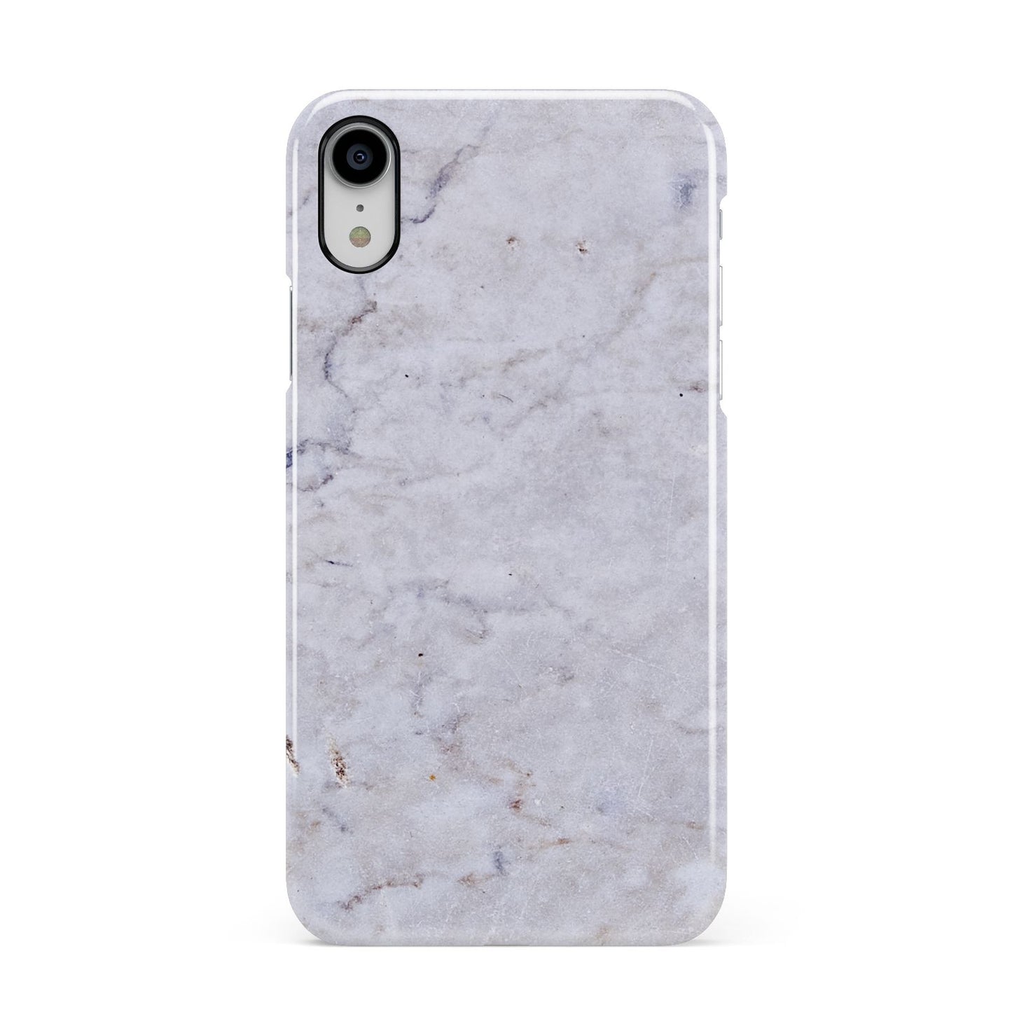 Faux Carrara Marble Print Grey Apple iPhone XR White 3D Snap Case