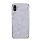 Faux Carrara Marble Print Grey Apple iPhone Xs Impact Case Black Edge on Black Phone