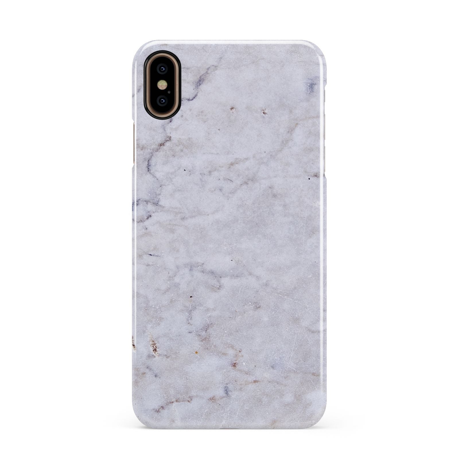 Faux Carrara Marble Print Grey Apple iPhone Xs Max 3D Snap Case
