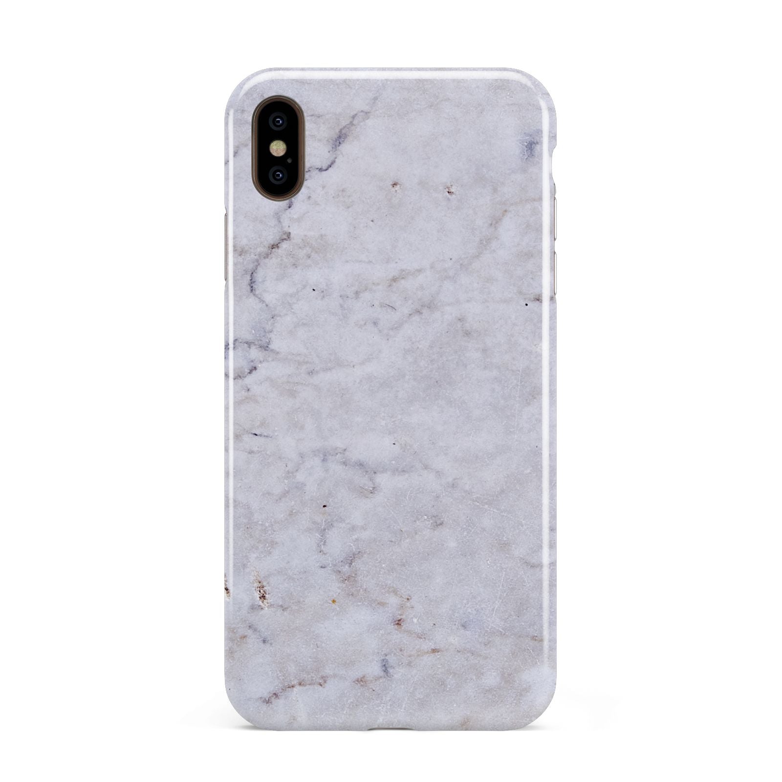 Faux Carrara Marble Print Grey Apple iPhone Xs Max 3D Tough Case
