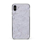Faux Carrara Marble Print Grey Apple iPhone Xs Max Impact Case Black Edge on Black Phone