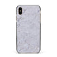 Faux Carrara Marble Print Grey Apple iPhone Xs Max Impact Case Black Edge on Gold Phone
