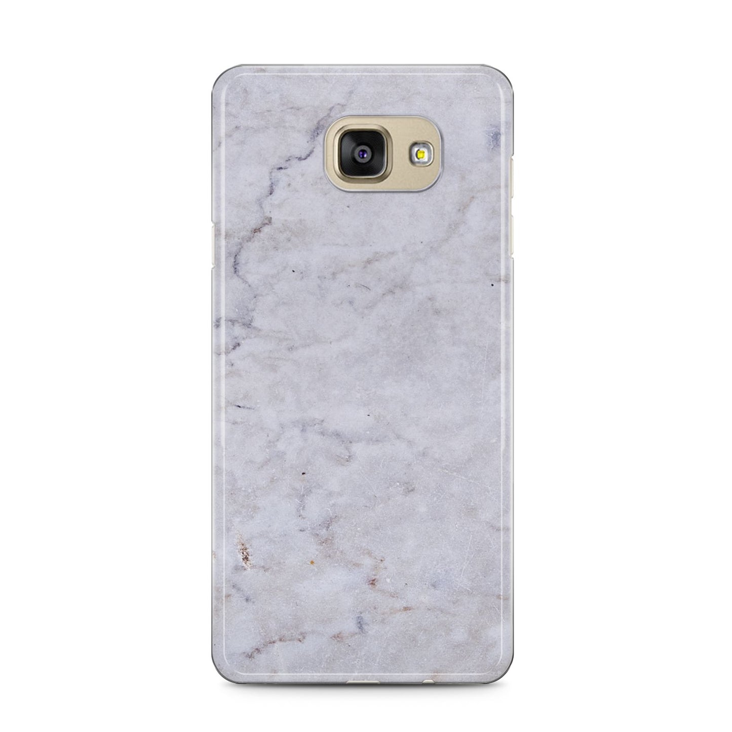 Faux Carrara Marble Print Grey Samsung Galaxy A5 2016 Case on gold phone
