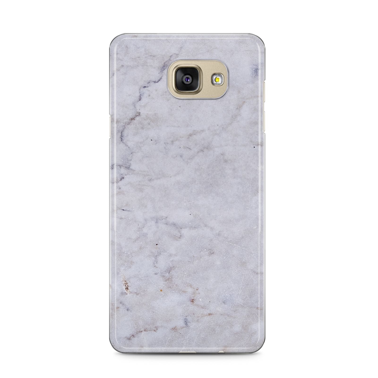 Faux Carrara Marble Print Grey Samsung Galaxy A5 2016 Case on gold phone