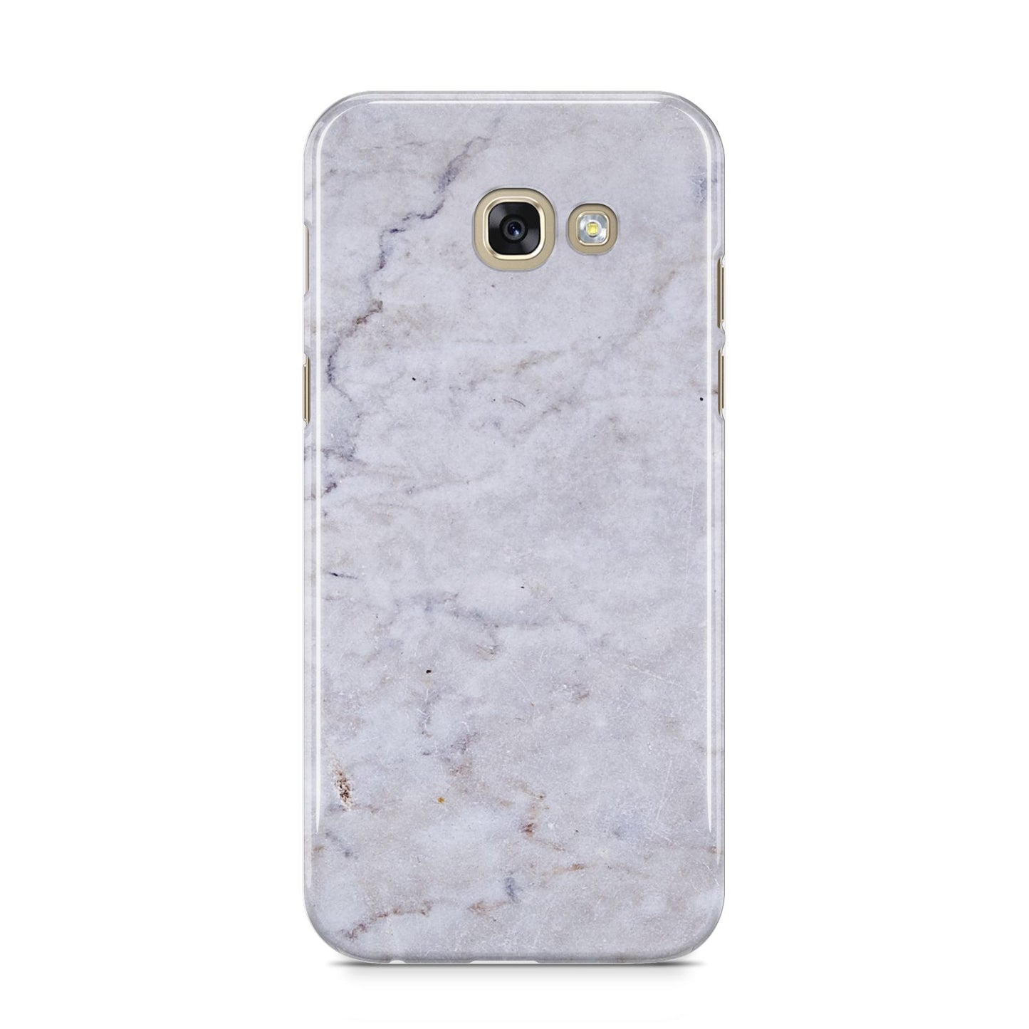 Faux Carrara Marble Print Grey Samsung Galaxy A5 2017 Case on gold phone