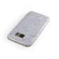 Faux Carrara Marble Print Grey Samsung Galaxy Case Front Close Up
