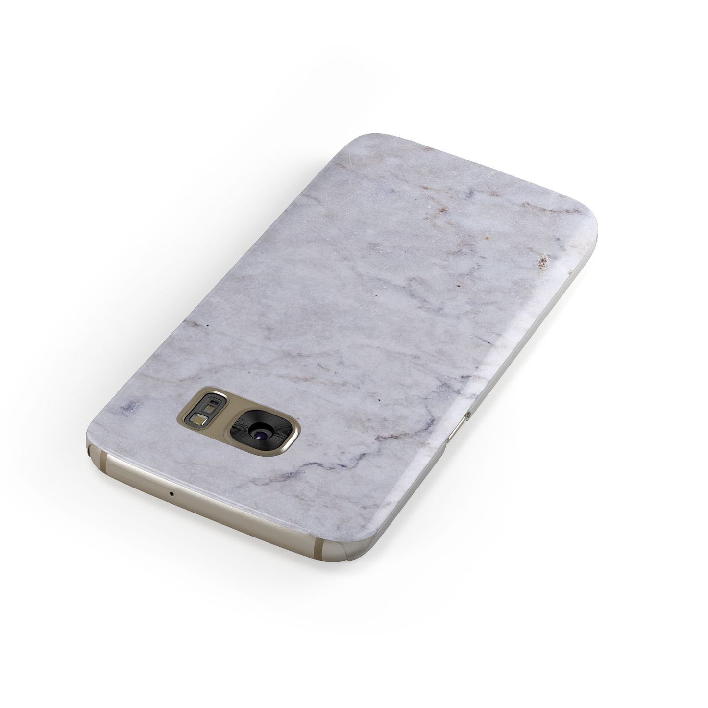 Faux Carrara Marble Print Grey Samsung Galaxy Case Front Close Up