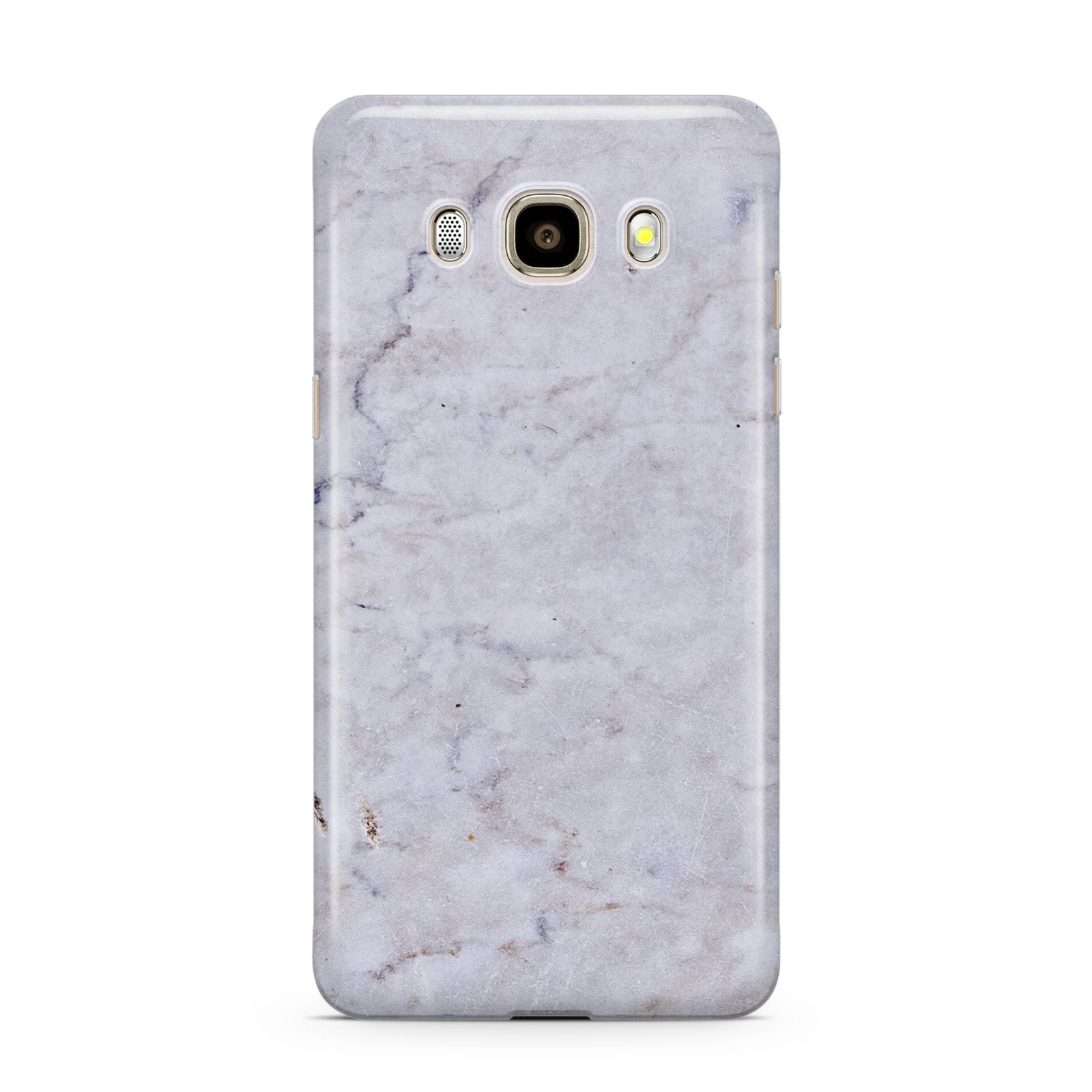 Faux Carrara Marble Print Grey Samsung Galaxy J7 2016 Case on gold phone
