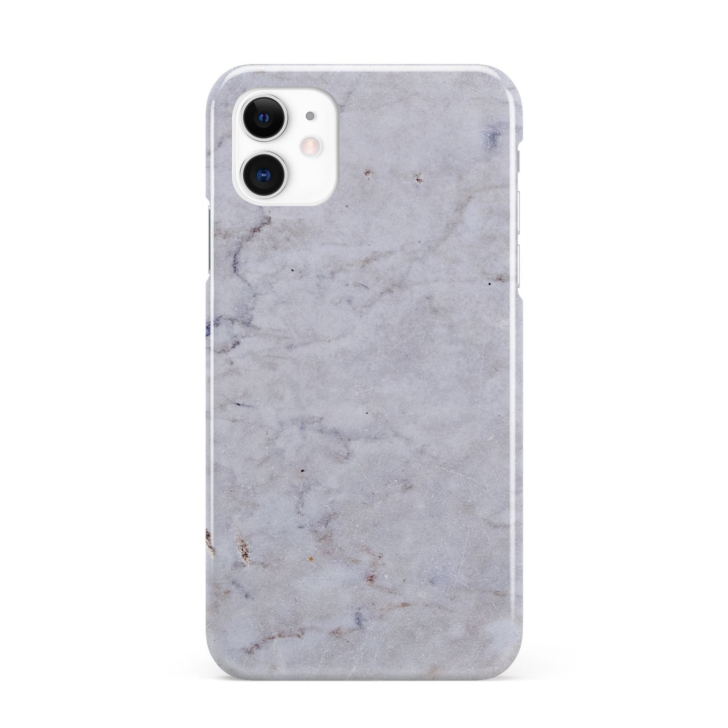 Faux Carrara Marble Print Grey iPhone 11 3D Snap Case