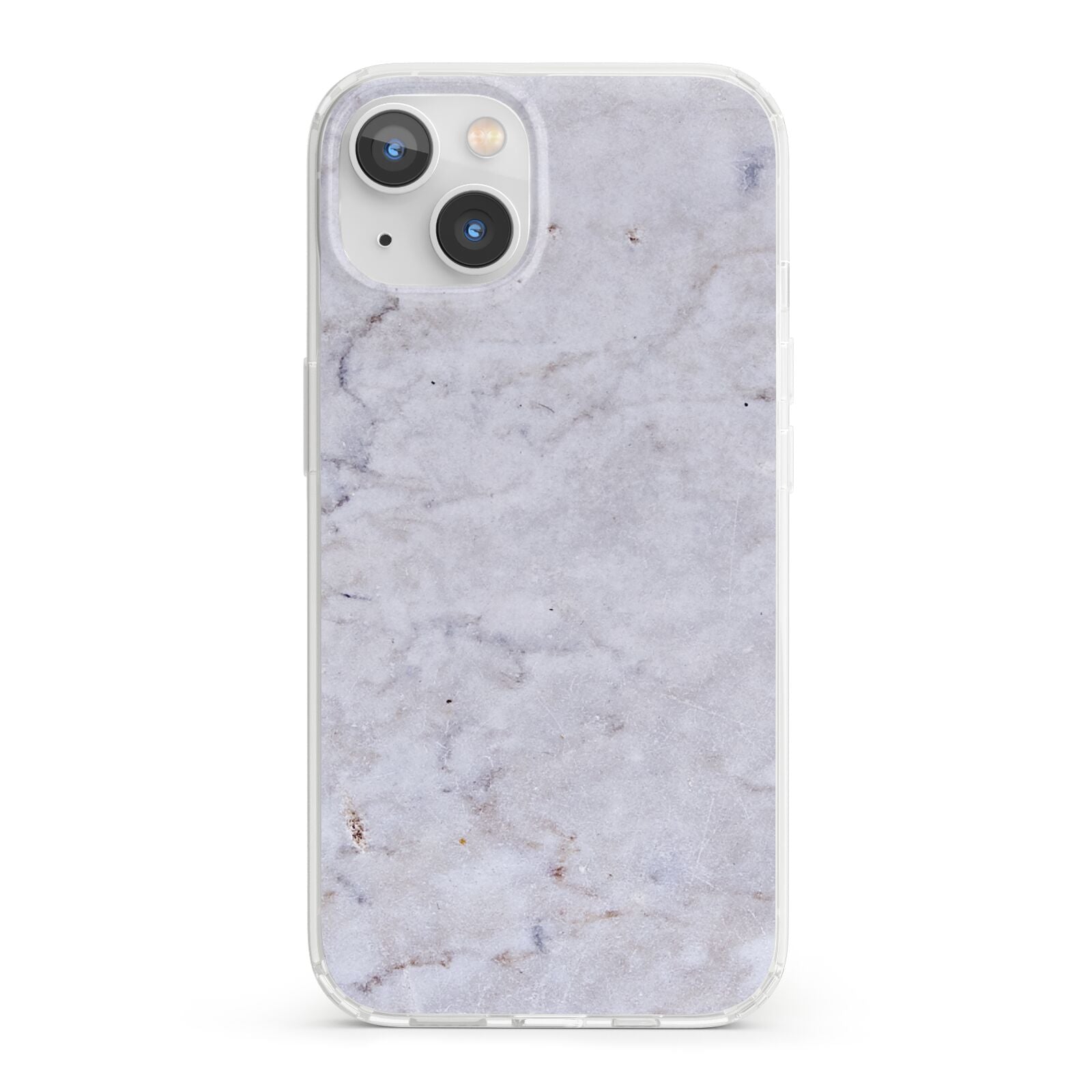 Faux Carrara Marble Print Grey iPhone 13 Clear Bumper Case
