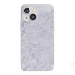 Faux Carrara Marble Print Grey iPhone 13 Mini TPU Impact Case with White Edges