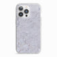 Faux Carrara Marble Print Grey iPhone 13 Pro TPU Impact Case with White Edges