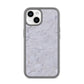 Faux Carrara Marble Print Grey iPhone 14 Clear Tough Case Starlight