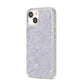 Faux Carrara Marble Print Grey iPhone 14 Glitter Tough Case Starlight Angled Image